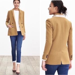 Banana Republic Camel Wool Double Breasted Blazer